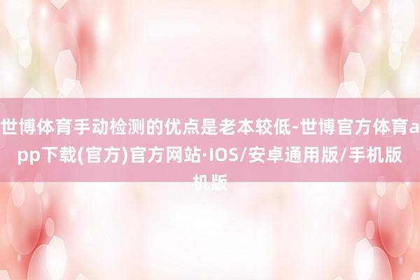 世博体育手动检测的优点是老本较低-世博官方体育app下载(官方)官方网站·IOS/安卓通用版/手机版