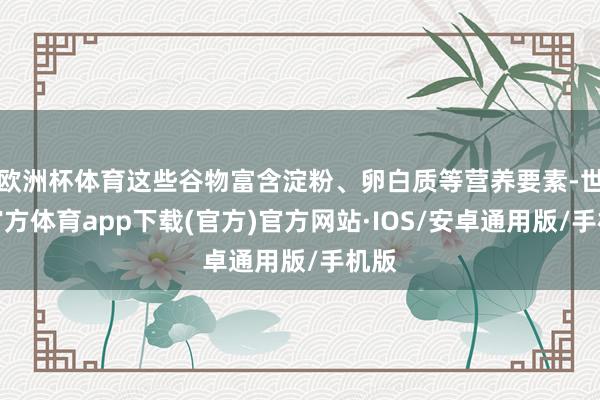 欧洲杯体育这些谷物富含淀粉、卵白质等营养要素-世博官方体育app下载(官方)官方网站·IOS/安卓通用版/手机版