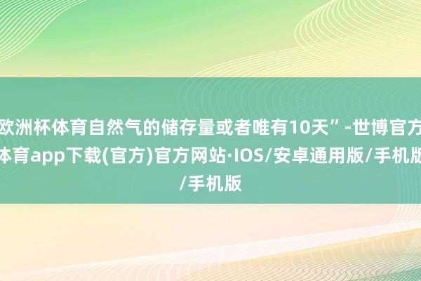 欧洲杯体育自然气的储存量或者唯有10天”-世博官方体育app下载(官方)官方网站·IOS/安卓通用版/手机版