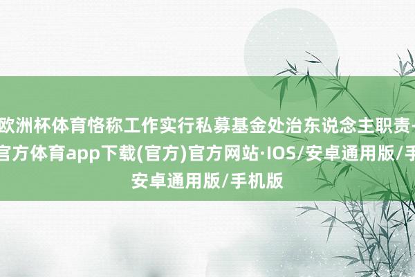 欧洲杯体育恪称工作实行私募基金处治东说念主职责-世博官方体育app下载(官方)官方网站·IOS/安卓通用版/手机版