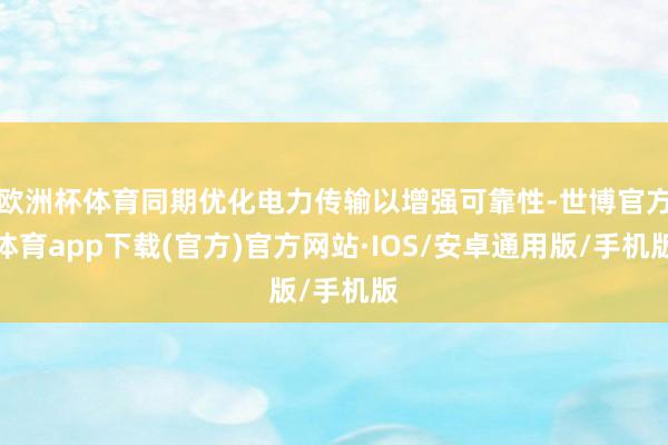 欧洲杯体育同期优化电力传输以增强可靠性-世博官方体育app下载(官方)官方网站·IOS/安卓通用版/手机版