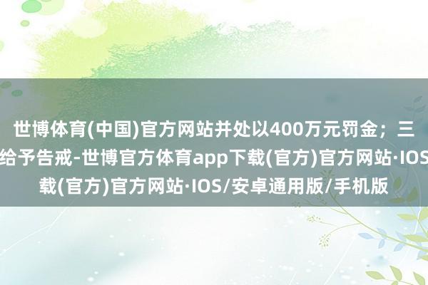 世博体育(中国)官方网站并处以400万元罚金；三位包袱东谈主分袂被给予告戒-世博官方体育app下载(官方)官方网站·IOS/安卓通用版/手机版