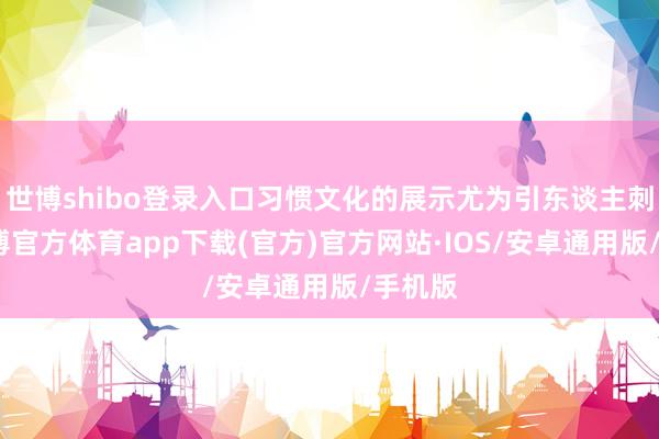 世博shibo登录入口习惯文化的展示尤为引东谈主刺眼-世博官方体育app下载(官方)官方网站·IOS/安卓通用版/手机版