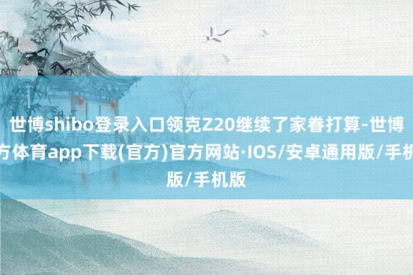 世博shibo登录入口领克Z20继续了家眷打算-世博官方体育app下载(官方)官方网站·IOS/安卓通用版/手机版
