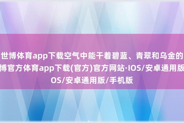 世博体育app下载空气中能干着碧蓝、青翠和乌金的色彩-世博官方体育app下载(官方)官方网站·IOS/安卓通用版/手机版